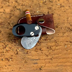 Cortador de Cigarros de Acero Inoxidable Hecho a Mano, con Mango de Cuerno de Búfalo, en Oferta - Product Image 2