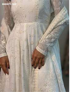 Conjunto de Vestido Anarkali con Pantalón y Dupatta de Georgette Delgado con Bordado de Lentejuelas, de Buena Calidad, para Festivales, Nueva Llegada, Moda Femenina - Product Image 3