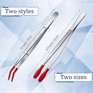 Ensemble de pinces de précision UBI en acier inoxydable avec revêtement en caoutchouc, 4 pièces, pointes dentelées pour les sourcils et les cils, manipulation sans rayures - Product Image 4