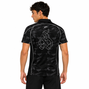 Camiseta deportiva transpirable de malla personalizada con ribetes reflectantes en camuflaje negro para hombre, sublimada, para equipos deportivos, fútbol americano. - Product Image 2