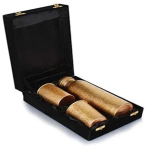 Ensemble cadeau de bouteilles en verre et en cuivre de qualité supérieure, ensemble de vaisselle de luxe avec revêtement anti-corrosion, design anti-fuite, compatible lave-vaisselle - Product Image 4