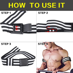 Heavy <b>Workout</b> Exercise-Customizable Design for Men & Women Neoprene Blood Flow Occlusion <b>Bands</b> with Elastic Straps - Product Image 6