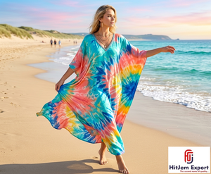 Vestido Kaftán Estampado Personalizado para Mujer, Ropa de Playa, Estilo Informal, Moda de Verano, Fabricante OEM ODM - Product Image 2