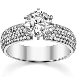 Round Cut Bridal Moissanite <b>Ring</b> 925 Sterling <b>Silver</b> White Gold Plated Engagement Wedding <b>Solitaire</b> Promise <b>Ring</b> Gift for Her - Product Image 1