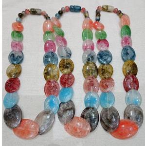 Collier en résine fait main de qualité supérieure, style indien, pour femmes et jeunes filles, modèle exclusif avec symbole chrétien naturel, finition polie haute brillance - Product Image 4