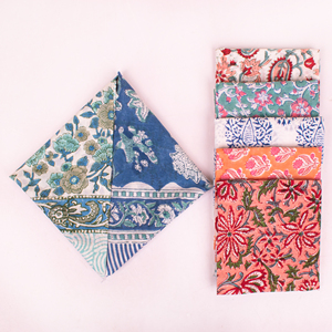 Indian Hand Block Printed Cotton Bandana <b>Boho</b> Gift For <b>Men</b> & Women Floral <b>Scarf</b> Organic Neck Or Hair Wrap Sustainable Accessory - Product Image 1