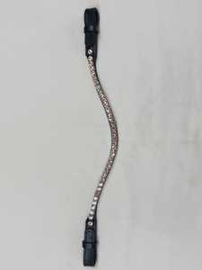 Best quality Leather Browband with Rhinestones <b>Black</b> Horse Tack Customizable Size Velcro Closure wholesale brow <b>band</b> supplier - Product Image 3
