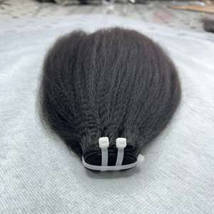 Extensiones de cabello humano Remy Yaki brasileño, extensiones de cabello rizado, liso, ondulado, 100%, precio al por mayor - Product Image 3