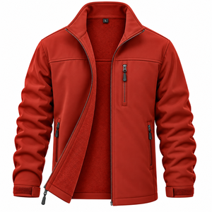 Custom Logo OEM Men's Winter Fleece Bomber <b>Jacket</b> Stand Collar Zipper <b>Waterproof</b> Casual Tactical Outdoor Warm <b>Jacket</b> - Product Image 1