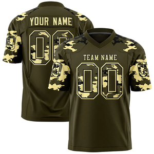 เสื้อฟุตบอลอเมริกันพิมพ์ลายตามสั่ง คอวี แขนสั้น ระบายเหงื่อได้ดี ผลิตจากโพลีเอสเตอร์/ไนลอน ชื่อทีม 00 สีเหลือง - Product Image 1