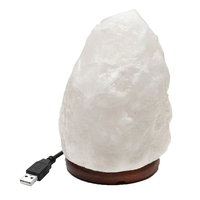 Lampe décorative en sel de roche himalayen blanc, cristal naturel sculpté, Feng Shui, pour chambre, bureau, table, lumière douce, relaxation, bien-être