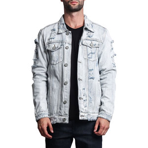 Chaqueta Vaquera Personalizada con Logotipo para Hombre, Nuevo Diseño, Chaqueta Vaquera Desgastada Estilo Trucker, Fabricante de Chaquetas Vaqueras con Logotipo Personalizado - Product Image 1