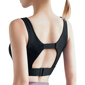 Women Backless Training Yoga Padded Bras Blue Adjustable Back Unique Sports Bra - Product Image 2