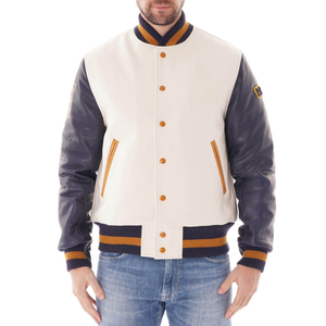 Chaqueta Varsity para Hombre, Tallas Grandes, 100% Algodón, Transpirable, Resistente al Viento, Ecológica, con Opciones de Logotipo Personalizado, Servicio OEM al por Mayor - Product Image 1