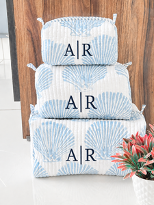 Bolsa de Cosméticos de Viaje para Mujer, de Algodón, Personalizada, Hecha a Mano, con Monograma Floral Acolchado, al por Mayor - Product Image 1