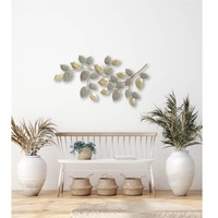 Décoration murale en métal lavable faite à la main, motif floral moderne style ferme, personnalisable, écologique, pour mariage et décoration intérieure