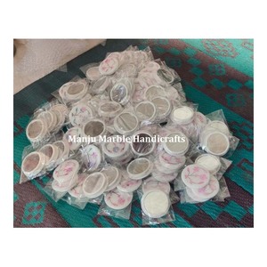 Miroirs ronds décoratifs de haute qualité en marbre blanc et nacre rose pour la décoration intérieure et les cadeaux d'affaires - Product Image 1
