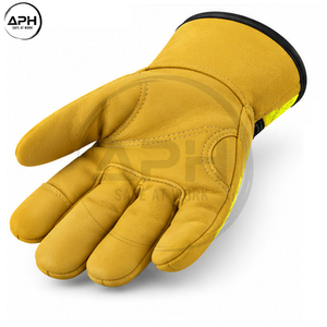 Guantes de Trabajo de Alta Visibilidad, Color Amarillo y Negro, Protección Completa para los Dedos, Cierre Ajustable en la Muñeca, Diseño Profesional Personalizado - Product Image 5