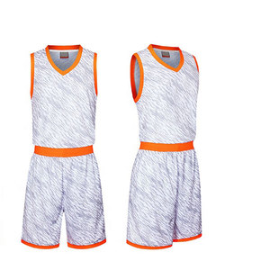 Ensemble d'uniformes de basket-ball pour hommes, sublimation, blanc et orange, polyester respirant, vêtements de sport pour adultes - Product Image 2