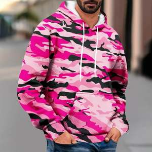 Sweat à capuche pour homme en molleton épais 380 GSM 100% coton, coupe ample, imprimé camouflage, poches kangourou, fabrication OEM sur mesure, best-seller - Product Image 6