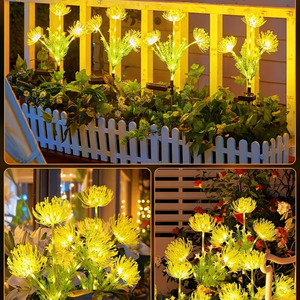 Lanterna Solare Gialla Aggiornata con Fiori Luminosi, Steli con Sorgente Luminosa LED, Colore Rosso, Decorazione da Giardino per Esterni - Product Image 2