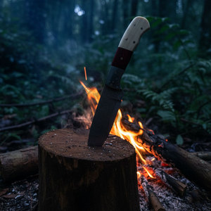 Limited Custom Handmade Copper Damascus Steel 9" 4mm Clip Point Industrial Grade Skinner <b>Knife</b> Wood <b>Handle</b> | OEM Custom <b>Knife</b> - Product Image 5