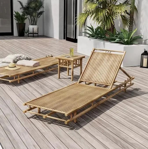 Tumbona de Bambú Natural |   Tumbona Portátil de Diseño Asiático para Exteriores con Asa |   Uso en villas y salas de estar |   Tamaño Personalizado - Product Image 4