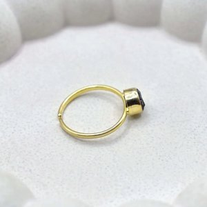 Natural Raw Garnet Electroplated <b>Adjustable</b> <b>Ring</b> Handmade Gold Plated Birthstone Jewelry for Women - Product Image 5