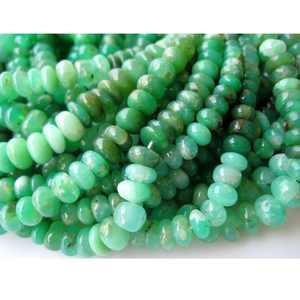 Perles de chrysoprase naturel ombré en forme de rondelle, demi-brin, pour la fabrication de bijoux, pierres lâches de haute qualité - Product Image 2