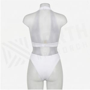 NORTH APPROACH White Halter One-Piece Swimsuit With Belt And Hollow Out Design For Women - Product Image 2