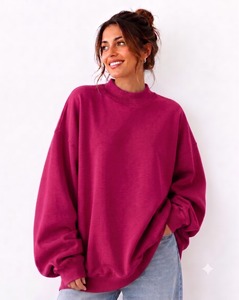Sudadera de punto ligera de verano para mujer, con cuello simulado y mangas largas, totalmente personalizable con diseño frontal a medida, estilo urbano. - Product Image 1