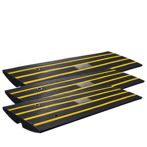 Rampa per Soglie e Marciapiedi in Gomma Rinforzata, Capacità di Carico 1500 kg, Altezza 6,6 cm, Confezione da 3 Pezzi - Product Image 5