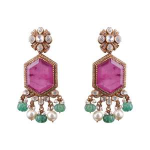 Handmade Gajaah 925 Sterling Silver <b>Ruby</b> <b>Necklace</b> & Earrings Set Premium Pure Silver Bridal & Festive Jewellery Gift Set - Product Image 3