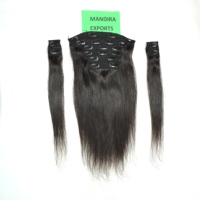 Ekstensi Rambut Manusia India Remy Alami Tanpa Proses, Lurus, Kutikula Tertata Rapi, Kualitas Tinggi, Warna Hitam, 100g