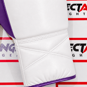 Gants de boxe rectangulaires en cuir premium, à lacets, pour entraînement et sparring, équipement de boxe professionnel avec protection solide des poignets. - Product Image 5