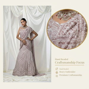 Lehenga Choli de mariée de luxe, entièrement perlé à la main, avec broderies riches et dupatta assorti, tenue de mariage haut de gamme pour les mariées - Product Image 4