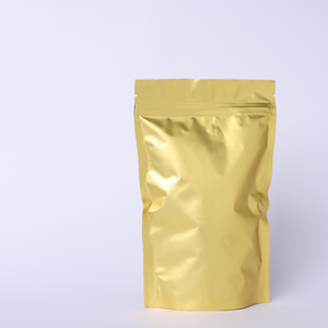 Bolsa Metalizada Dorada de Grado Alimenticio con Válvula y Cierre Hermético (Material BOPP/VMPET/PE) - Product Image 1