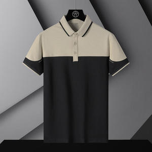 Polo décontracté à manches courtes pour homme, color block, col revers, style business décontracté, personnalisable avec logo, vente en gros OEM - Product Image 3