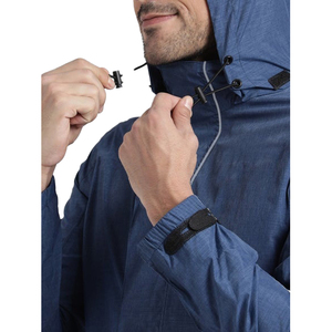 Veste imperméable coupe-vent à capuche bleue pour homme, veste décontractée pour l'extérieur, légère, en polyester et nylon, fermeture éclair, pour l'automne - Product Image 4