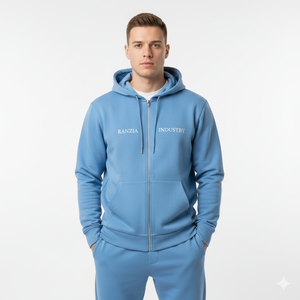 Fabricante de sudaderas con logotipo personalizado y pedrería, proveedor de chándales de algodón con cremallera completa en tallas grandes, fábrica de ropa deportiva ecológica. - Product Image 2