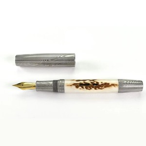 Stylo à bille en acier de Damas robuste avec garantie de 3 ans, pointe tactile de luxe à mécanisme à bille, cadeau d'affaires haut de gamme - Product Image 1