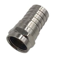 Conector de Cable Coaxial RG59 Tipo F con Anillo Incorporado, Adaptador de Terminación por Compresión, de Alta Resistencia, para Radiofrecuencia