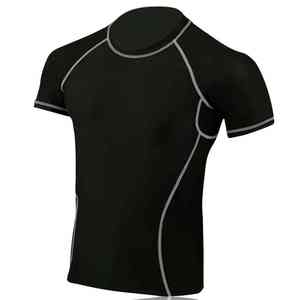 Chemises de compression pour hommes, écologiques, pour la gym et le fitness, en polyester et coton, séchage rapide, respirantes, manches longues, tailles et couleurs personnalisables - Product Image 1