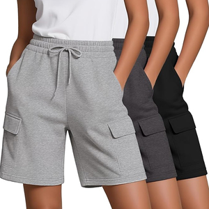 Best Quality Custom Logo Cargo Shorts Solid Color Plain Blank Loose Fit Casual Knitted Shorts with Pockets OEM Custom Bulk Selle - Product Image 6