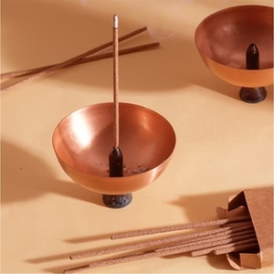 Luxury Brass Incense Burner Bowl Metal <b>Stick</b> Catcher Holder Ash Tray for Aromatherapy Meditation Yoga Home Decor Incense Burner - Product Image 2