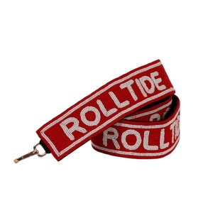 Cinturón de Moda Universitario con Cuentas y Logotipo Personalizable en Rojo y Blanco, Correa Ajustable Hecha a Mano Estilo Roll Tide - Product Image 1
