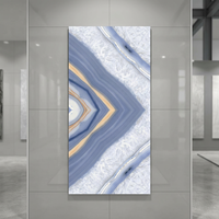 Carrelage mural en porcelaine brillant poli 600x1200mm, style moderne, effet brique, pour extérieur, antidérapant, bleu Sigma