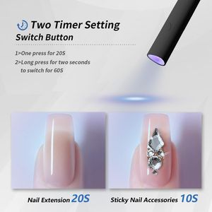 Lampe à ongles UV LED portable de haute qualité 120W, mini support avec cordon USB rechargeable sans fil, séchage rapide pour ongles en gel - Product Image 4