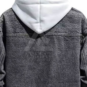 Veste en jean pour homme, prix bas, haute qualité, logo personnalisé imprimé, grandes tailles, veste en jean personnalisée pour homme - Product Image 5