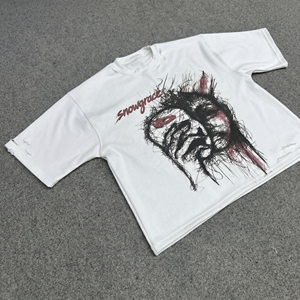 Premium 100% Cotton Heavyweight Solid Jersey T-<b>Shirt</b> Men Custom Logo Oversized Fit Streetwear Casual Eco-Friendly Breathable - Product Image 2